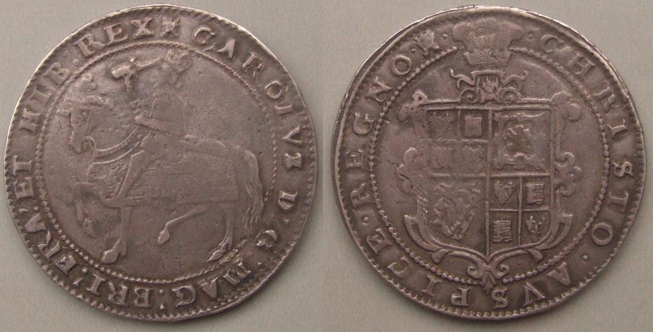 Charles I, Tower mint crown, mm castle Charles I, Tower mint crown, mm castle